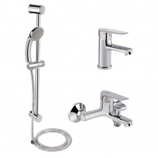 Набор смесителей для умывальника, ванны и душевая стойка Q-tap Set CRM 35-211