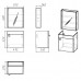 ATLANT комплект мебели 50см белый: тумба подвесная, 1 дверца + зеркальный шкаф 50*60см + умывальник мебельный артикул RZJ510