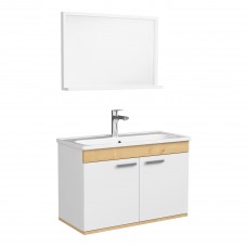 Комплект мебели RJ First 80 с тумбой и умывальником + зеркало 74х50 белый (RJ20800WO)