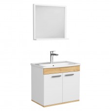Комплект мебели RJ First 60 с тумбой и умывальником + зеркало 54х50 белый (RJ20600WO)
