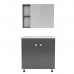 ATLANT комплект мебели 80см серый: тумба напольная, 2 дверцы + зеркальный шкаф 80*60см + умывальник мебельный артикул RZJ815