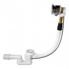Сифон для ванны AlcaPlast A562KM-100, с напуском воды через перелив, металл (длина 80 см)